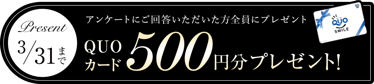 【3/31まで】アンケートにご回答いただいた方全員にQUOカード500円分プレゼント！